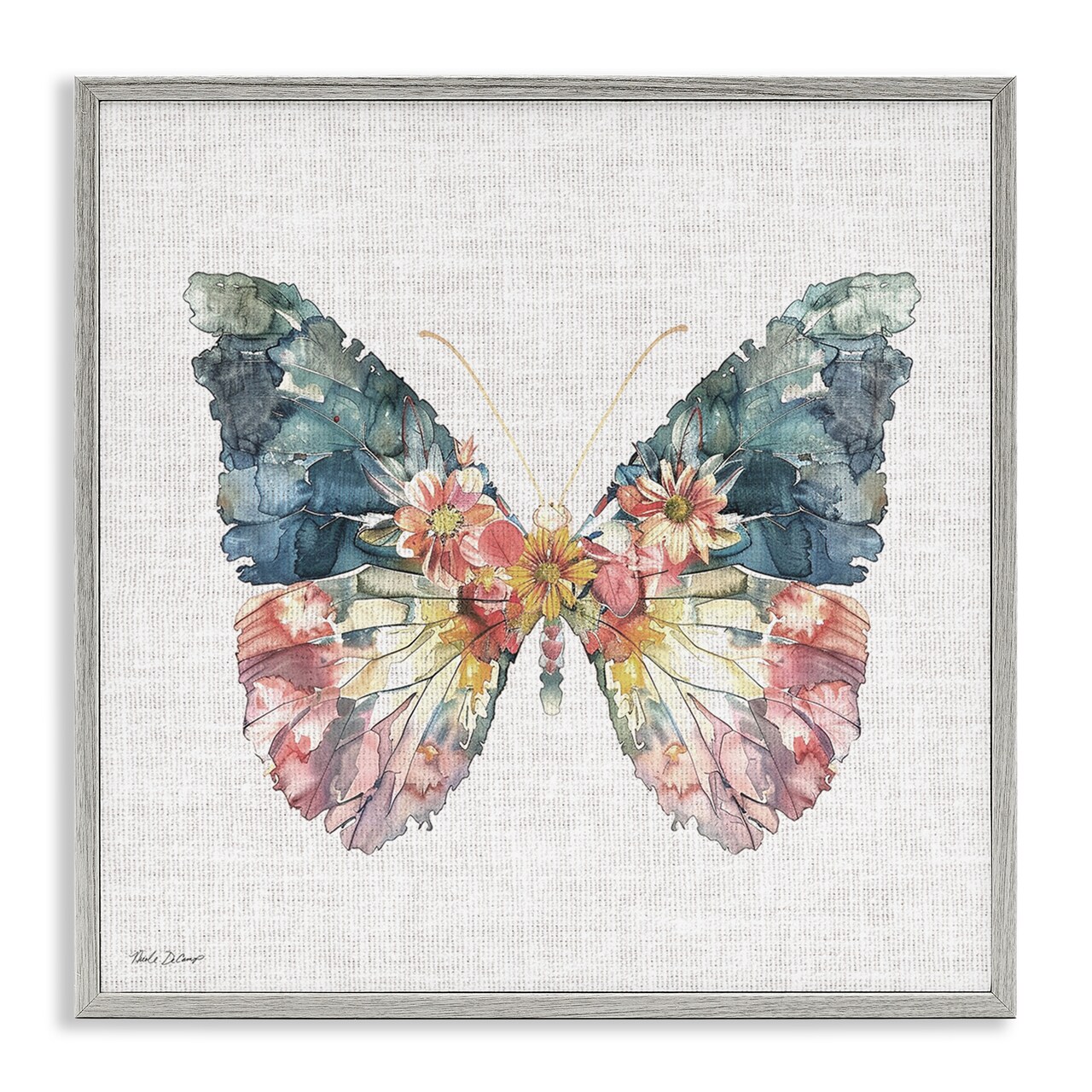 Stupell Industries Floral Flight Butterfly Wings Framed Giclee, design by Nicole DeCamp